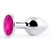 Серебристая анальная пробка с малиновым кристаллом - 7,2 см. - Anal Jewelry Plug - купить с доставкой в Новочебоксарске