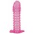 Гелевая розовая насадка с шипами - 12 см. - Toyfa Basic - в Новочебоксарске купить с доставкой