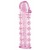 Гелевая розовая насадка на фаллос с шипами - 12 см. - Toyfa Basic - в Новочебоксарске купить с доставкой