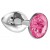 Малая серебристая анальная пробка Diamond Pink Sparkle Small с розовым кристаллом - 7 см. - Lola Games - купить с доставкой в Новочебоксарске