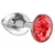 Малая серебристая анальная пробка Diamond Red Sparkle Small с красным кристаллом - 7 см. - Lola Games - купить с доставкой в Новочебоксарске