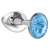 Малая серебристая анальная пробка Diamond Light blue Sparkle Small с голубым кристаллом - 7 см. - Lola Games - купить с доставкой в Новочебоксарске