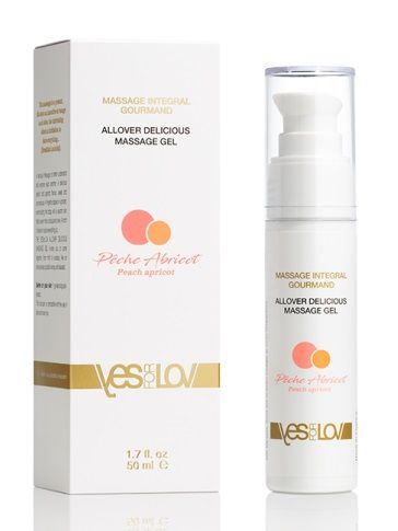 Универсальный массажный гель-смазка Allover Delicious Massage Gel с ароматом персика и аброкоса - 50 мл. - YESforLOV - купить с доставкой в Новочебоксарске