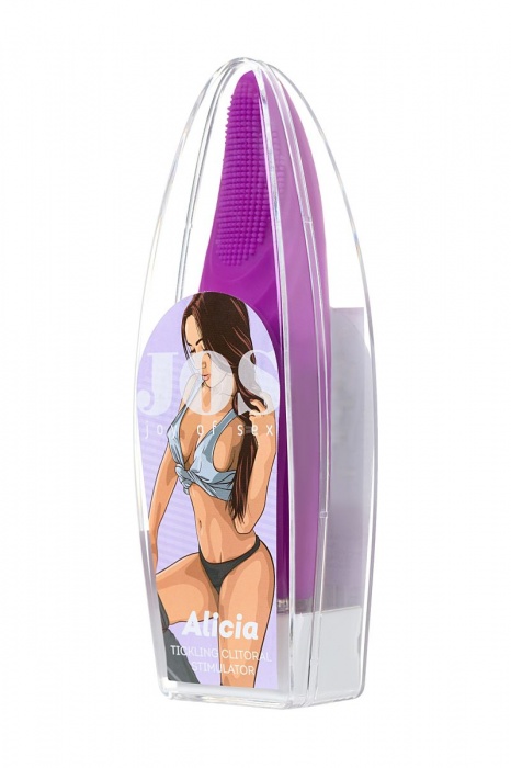 Фиолетовый клиторальный стимулятор с ресничками JOS ALICIA - 15,5 см. - JOS