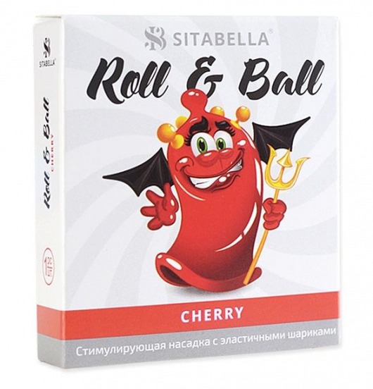 Стимулирующий презерватив-насадка Roll   Ball Cherry - Sitabella - купить с доставкой в Новочебоксарске