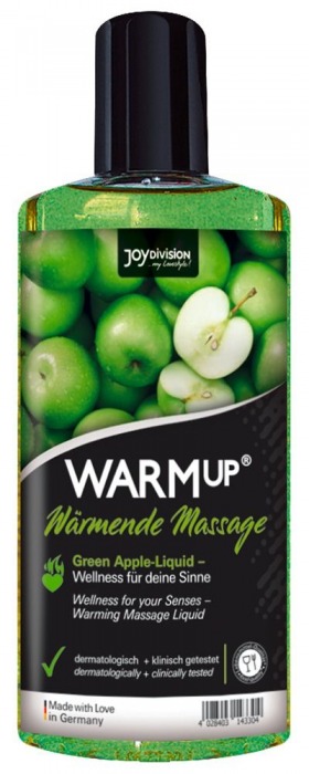 Массажное масло WARMup Green Apple с ароматом яблока - 150 мл. - Joy Division - купить с доставкой в Новочебоксарске