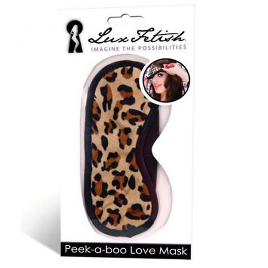 Леопардовая маска на глаза Peek-a-Boo - Lux Fetish - купить с доставкой в Новочебоксарске
