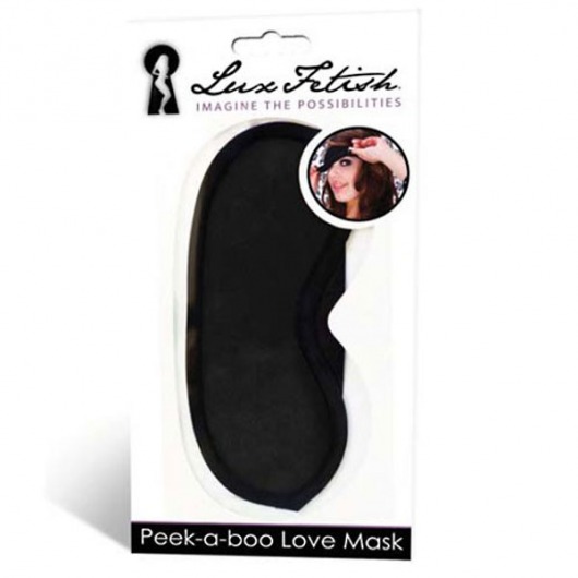 Черная маска на глаза Peek-a-Boo - Lux Fetish - купить с доставкой в Новочебоксарске