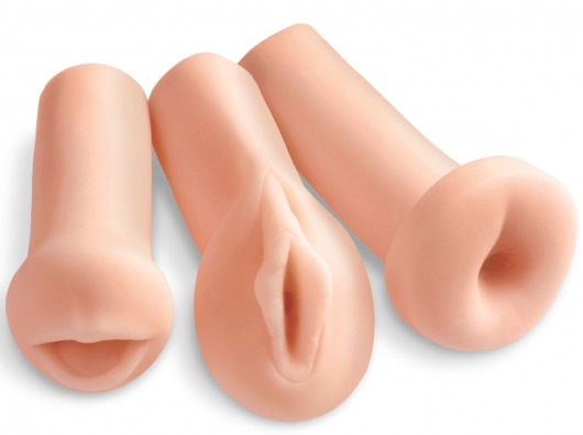 Комплект из 3 мастурбаторов All 3 Holes: вагина, анус, ротик - Pipedream - в Новочебоксарске купить с доставкой