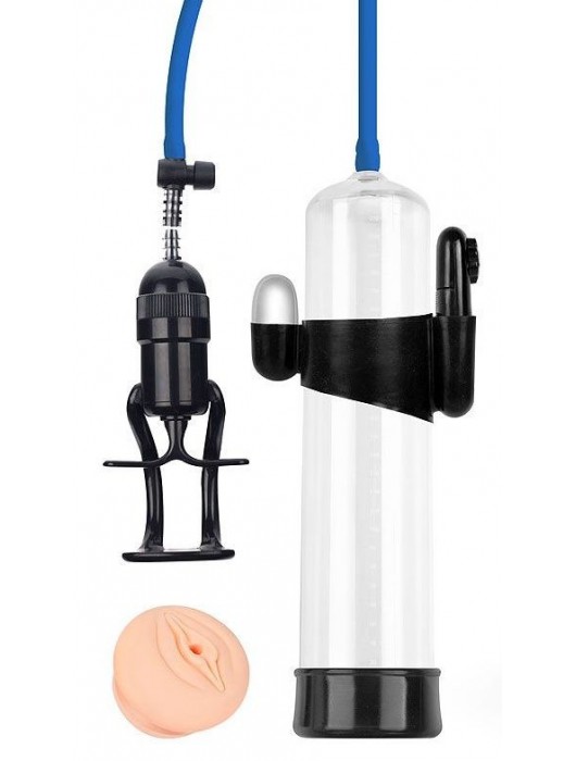 Прозрачная вакуумная вибропомпа Sex Expert с насадкой-вагиной - Sex Expert - в Новочебоксарске купить с доставкой