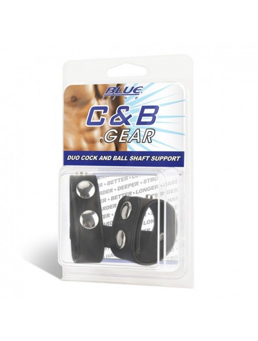 Двойной поддерживаюший ремень для пениса с заклепками - BlueLine - купить с доставкой в Новочебоксарске