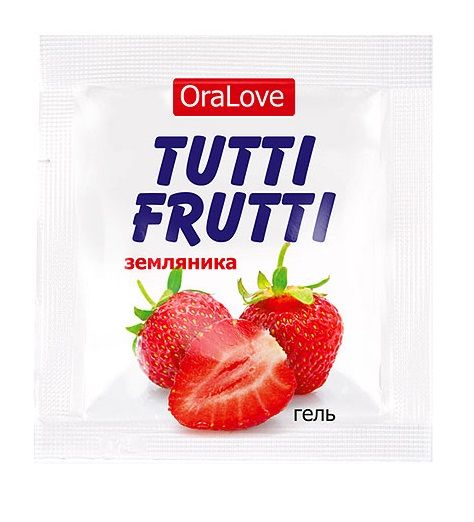 Пробник гель-смазки Tutti-frutti с земляничным вкусом - 4 гр. - Биоритм - купить с доставкой в Новочебоксарске