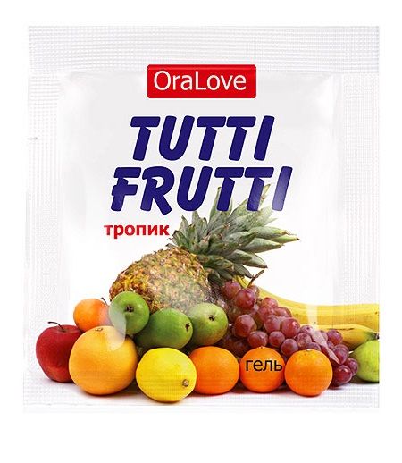 Пробник гель-смазки Tutti-frutti со вкусом тропических фруктов - 4 гр. - Биоритм - купить с доставкой в Новочебоксарске