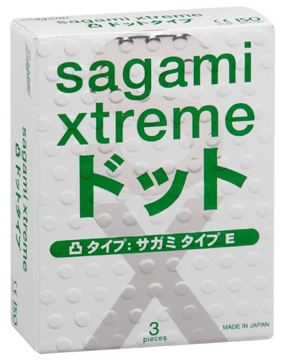 Презервативы Sagami Xtreme SUPER DOTS с точками - 3 шт. - Sagami - купить с доставкой в Новочебоксарске