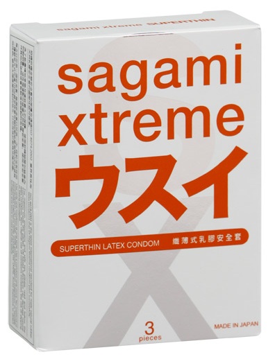 Ультратонкие презервативы Sagami Xtreme SUPERTHIN - 3 шт. - Sagami - купить с доставкой в Новочебоксарске