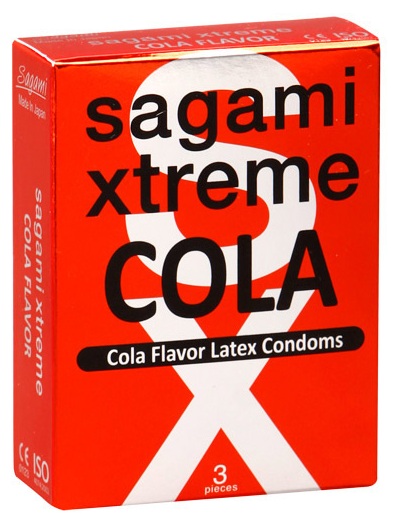 Ароматизированные презервативы Sagami Xtreme COLA - 3 шт. - Sagami - купить с доставкой в Новочебоксарске
