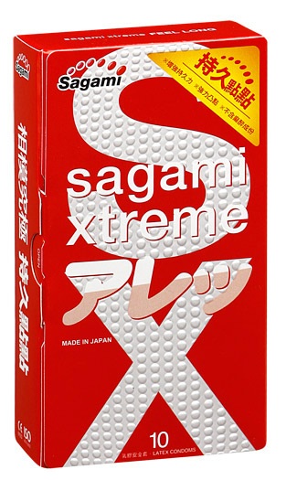 Утолщенные презервативы Sagami Xtreme Feel Long с точками - 10 шт. - Sagami - купить с доставкой в Новочебоксарске