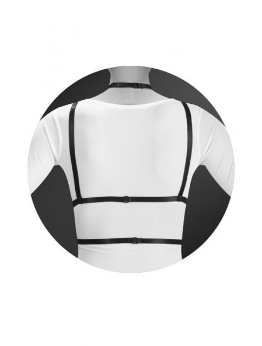 Черная упряжь на грудь Laura - Bijoux Pour Toi - купить с доставкой в Новочебоксарске