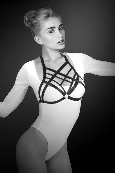 Черная упряжь на грудь Clara - Bijoux Pour Toi - купить с доставкой в Новочебоксарске