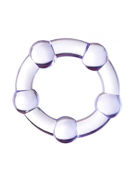 Фиолетовое эрекционное кольцо на пенис с бусинами - Штучки-дрючки - в Новочебоксарске купить с доставкой