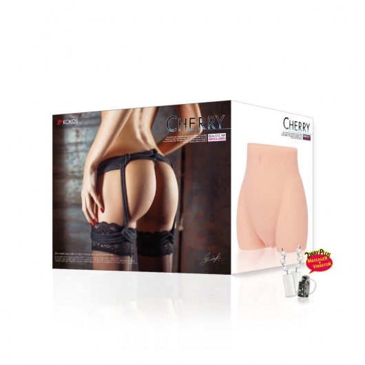 Мастурбатор-полуторс Cherry с вибрацией и двумя любовными тоннелями - KOKOS - в Новочебоксарске купить с доставкой