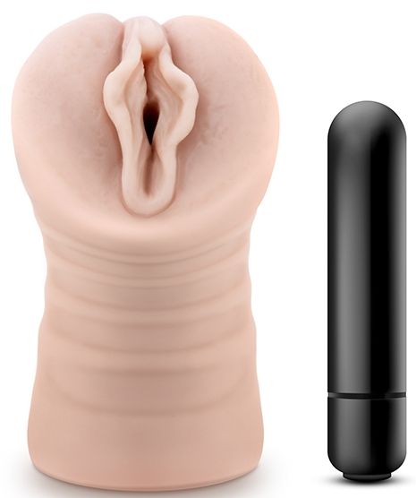 Телесный мастурбатор-вагина с вибропулей Ashley - Blush Novelties - в Новочебоксарске купить с доставкой