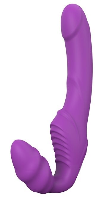 Фиолетовый безремневой вибрострапон DOUBLE DIPPER - Dream Toys - купить с доставкой в Новочебоксарске