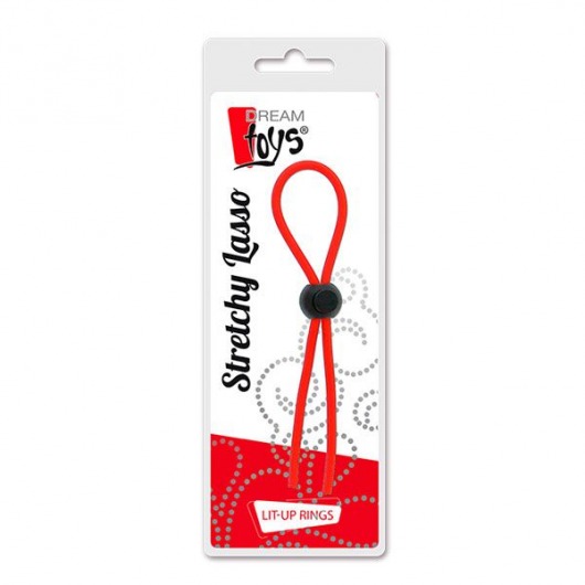 Красное эрекционное лассо с одной бусиной-утяжкой STRETCHY THIN LASSO - Dream Toys - в Новочебоксарске купить с доставкой