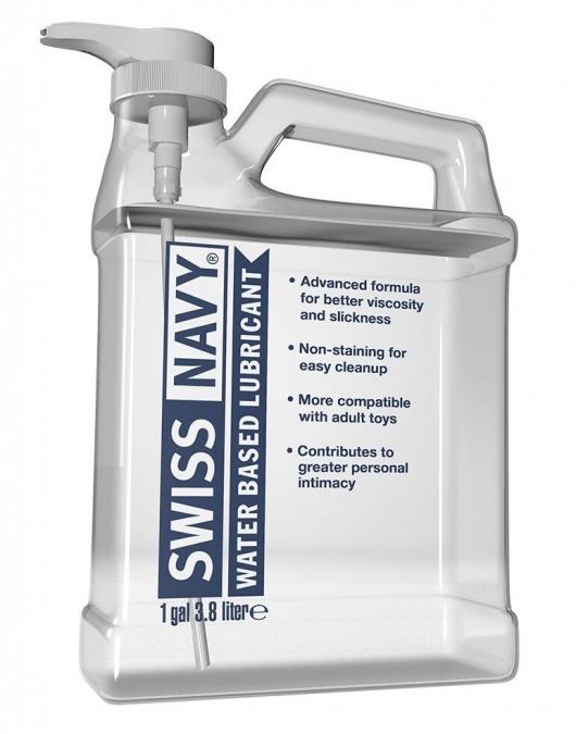 Канистра лубриканта Swiss Navy Water Based Lube на водной основе - 3,8 л. - Swiss navy - купить с доставкой в Новочебоксарске