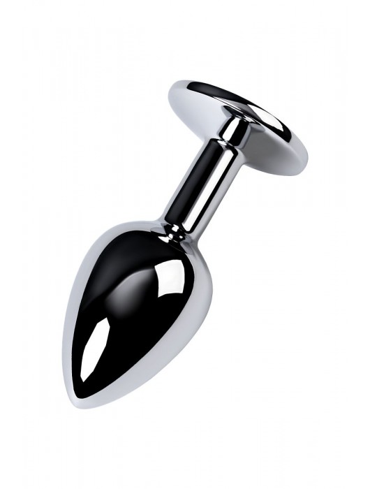 Серебристая конусовидная анальная пробка с фиолетовым кристаллом - 7 см. - ToyFa - купить с доставкой в Новочебоксарске