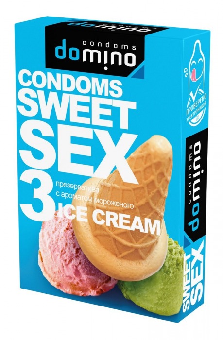 Презервативы для орального секса DOMINO Sweet Sex с ароматом мороженого - 3 шт. - Domino - купить с доставкой в Новочебоксарске