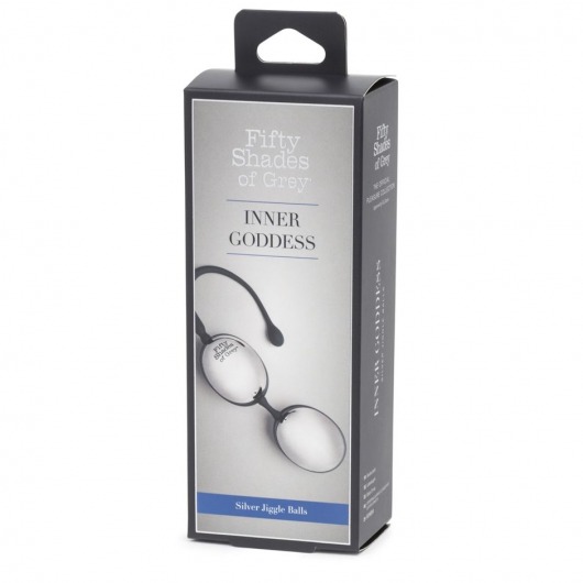 Серебристо-черные вагинальные шарики Inner Goddess Silver Jiggle Balls - Fifty Shades of Grey