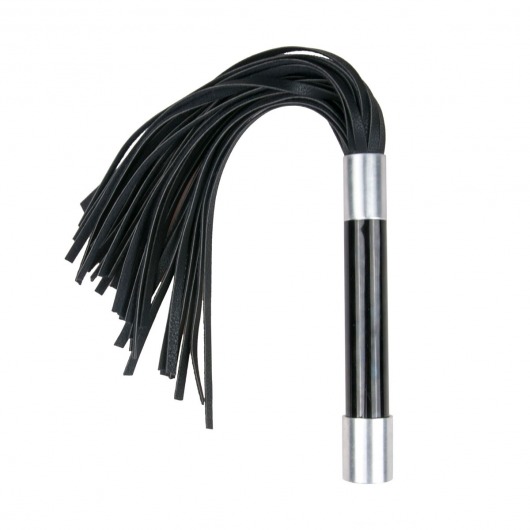 Черная плеть Easytoys Flogger With Metal Grip - 38 см. - Easy toys - купить с доставкой в Новочебоксарске