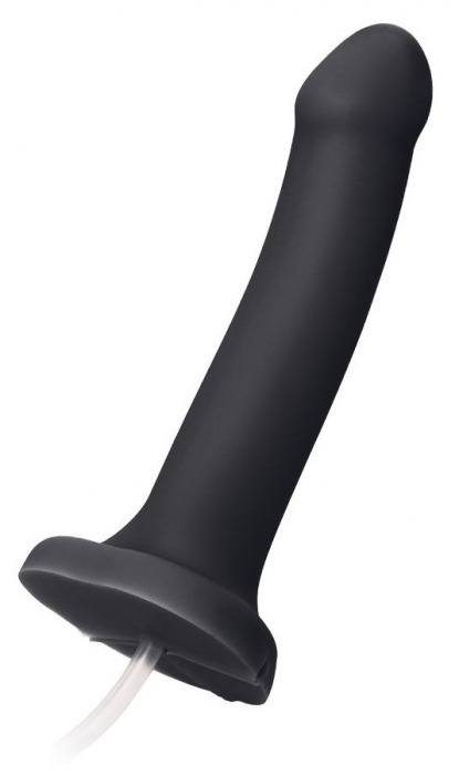 Черный фаллос с имитацией эякуляции Silicon Cum Dildo L - 19,6 см. - Strap-on-me - купить с доставкой в Новочебоксарске
