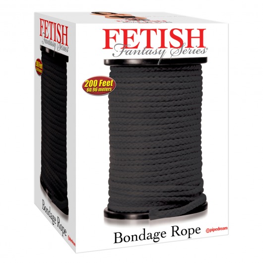 Черная веревка для связывания Bondage Rope - 60,9 м. - Pipedream - купить с доставкой в Новочебоксарске