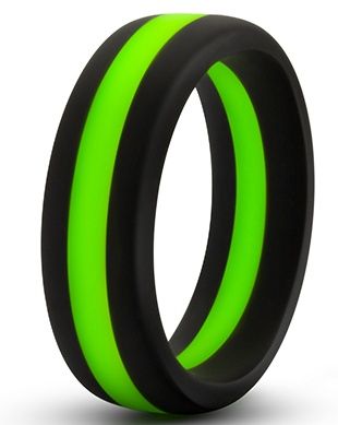 Черно-зеленое эрекционное кольцо Silicone Go Pro Cock Ring - Blush Novelties - в Новочебоксарске купить с доставкой