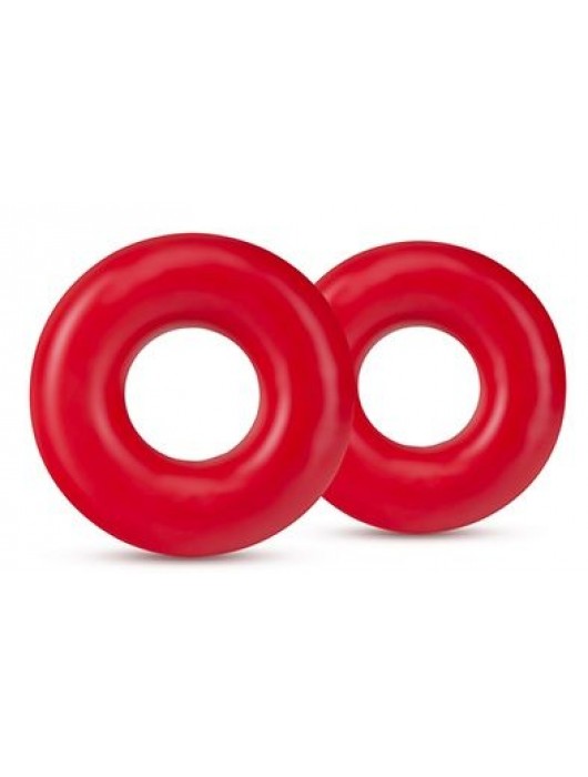 Набор из 2 красных эрекционных колец DONUT RINGS OVERSIZED - Blush Novelties - в Новочебоксарске купить с доставкой