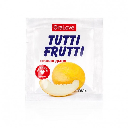 Пробник гель-смазки Tutti-frutti со вкусом сочной дыни - 4 гр. - Биоритм - купить с доставкой в Новочебоксарске