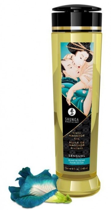 Массажное масло Sensual с цветочным ароматом - 240 мл. - Shunga - купить с доставкой в Новочебоксарске