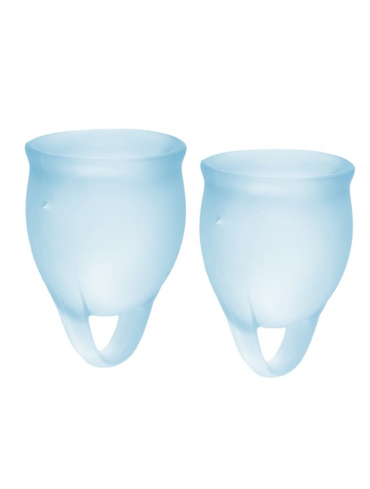 Набор голубых менструальных чаш Feel confident Menstrual Cup - Satisfyer - купить с доставкой в Новочебоксарске