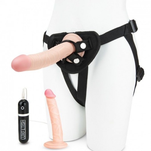 Регулируемые трусики с 2 насадками - 16 и 15 см. - Lux Fetish - купить с доставкой в Новочебоксарске