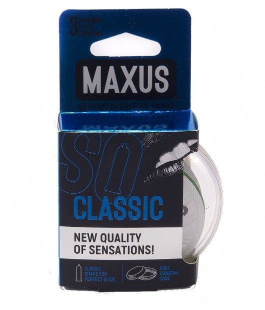 Классические презервативы в пластиковом кейсе MAXUS Classic - 3 шт. - Maxus - купить с доставкой в Новочебоксарске
