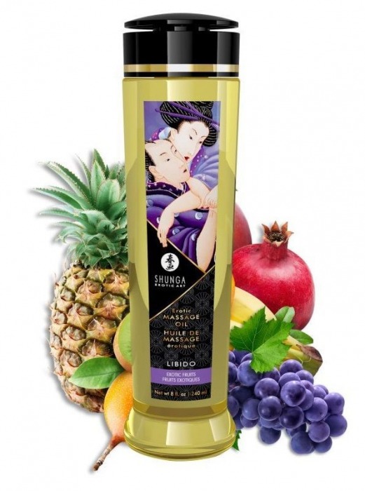 Массажное масло Libido Exotic Fruits с ароматом экзотических фруктов - 240 мл. - Shunga - купить с доставкой в Новочебоксарске
