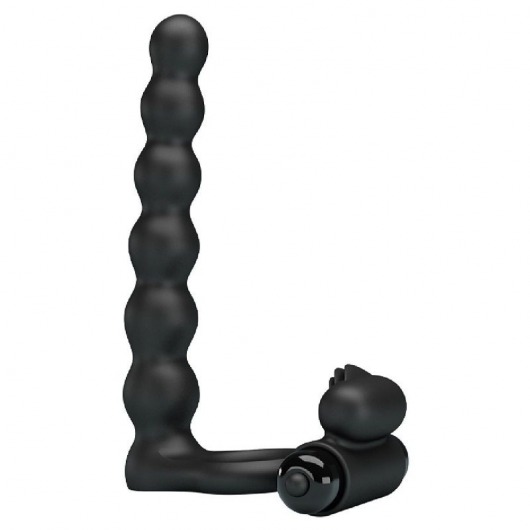 Черная насадка для двойной стимуляции Hercules Penis Sheath III - 15,3 см. - Baile - купить с доставкой в Новочебоксарске