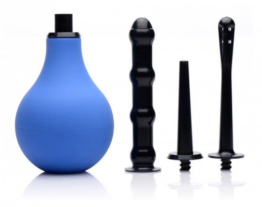 Анальный душ с 3 насадками Premium One-way Valve Anal Douche Set - XR Brands - купить с доставкой в Новочебоксарске