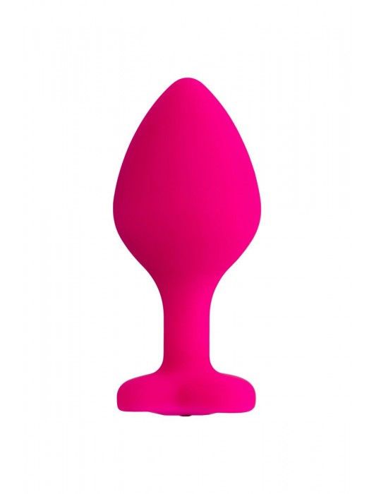 Розовая анальная втулка Diamond Heart с прозрачным кристаллом - 8 см. - ToyFa - купить с доставкой в Новочебоксарске