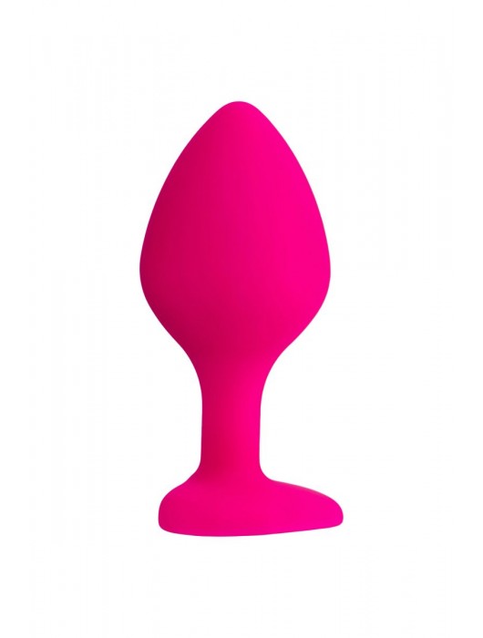 Розовая анальная втулка Diamond Heart с прозрачным кристаллом - 8 см. - ToyFa - купить с доставкой в Новочебоксарске