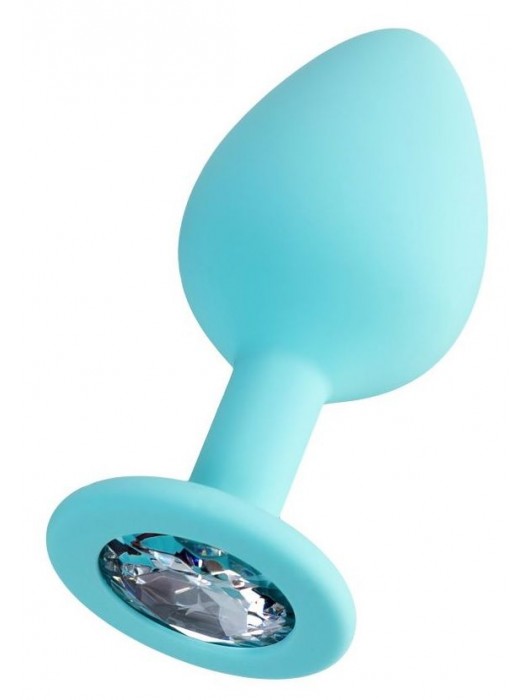 Мятная анальная втулка Brilliant с прозрачным кристаллом - 8 см. - ToyFa - купить с доставкой в Новочебоксарске