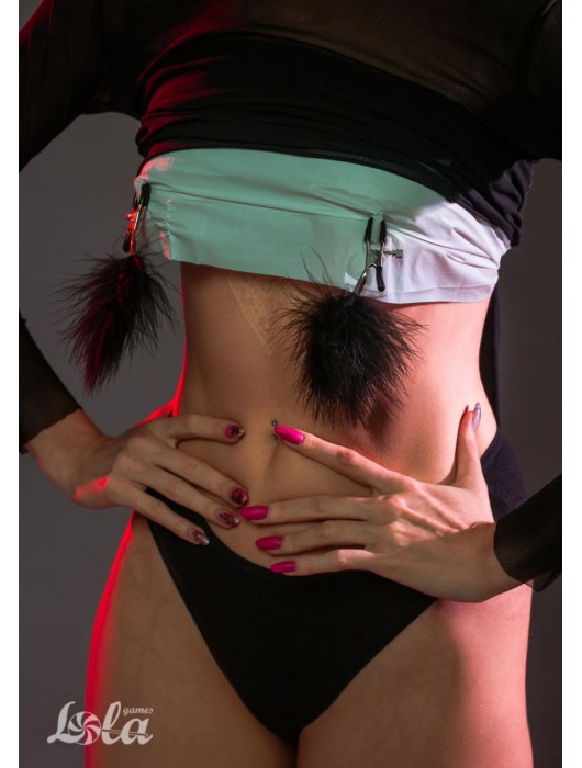 Зажимы на соски с черным пухом Euphoric - Lola Games - купить с доставкой в Новочебоксарске