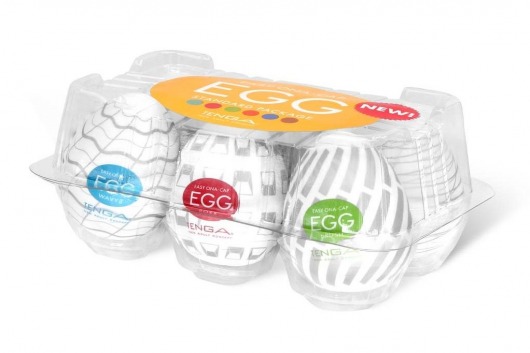 Набор из 6 мастурбаторов Tenga EGG Easy Beat с различным рельефом - Tenga - в Новочебоксарске купить с доставкой